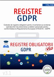 KIT Registre obligatorii GDPR – Jurnale de evidenta operatiuni prelucrare date personale pentru conformitatea la Regulamentul EU 679/2016